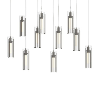 Hubbardton Forge - 131204-SKT-LONG-07-ZM0065 - Exos Glass 10-Light Pendant - Exos Glass - Dark Smoke