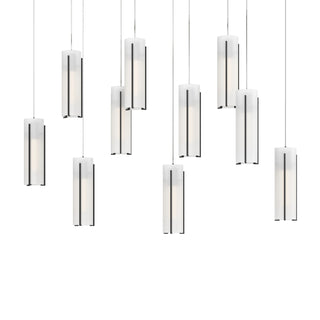 Hubbardton Forge - 131204-SKT-LONG-10-GG0065 - Exos Glass 10-Light Pendant - Exos Glass - Black