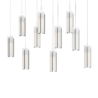 Hubbardton Forge - 131204-SKT-LONG-14-GG0065 - Exos Glass 10-Light Pendant - Exos Glass - Oil Rubbed Bronze