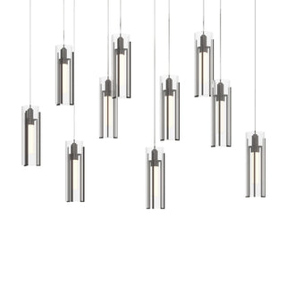 Hubbardton Forge - 131204-SKT-LONG-14-ZM0065 - Exos Glass 10-Light Pendant - Exos Glass - Oil Rubbed Bronze