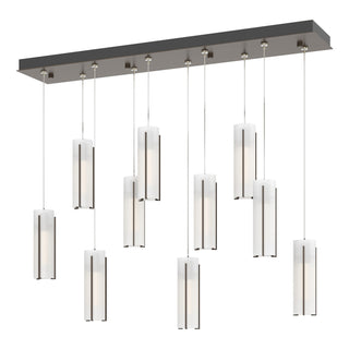Hubbardton Forge - 131204-SKT-STND-05-GG0065 - Exos Glass 10-Light Pendant - Exos Glass - Bronze