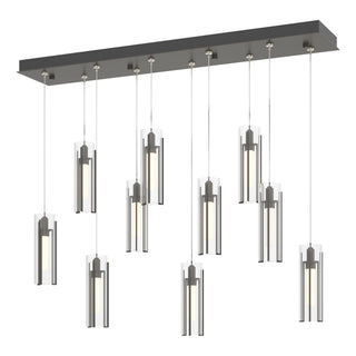 Hubbardton Forge - 131204-SKT-STND-07-ZM0065 - Exos Glass 10-Light Pendant - Exos Glass - Dark Smoke