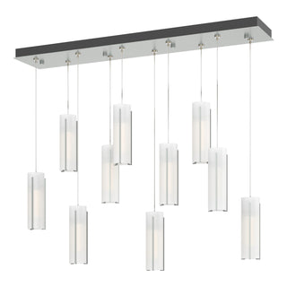 Hubbardton Forge - 131204-SKT-STND-82-GG0065 - Exos Glass 10-Light Pendant - Exos Glass - Vintage Platinum