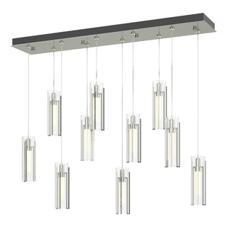 Hubbardton Forge - 131204-SKT-STND-85-ZM0065 - Exos Glass 10-Light Pendant - Exos Glass - Sterling