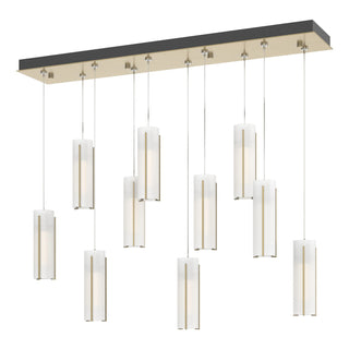 Hubbardton Forge - 131204-SKT-STND-86-GG0065 - Exos Glass 10-Light Pendant - Exos Glass - Modern Brass