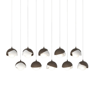 Hubbardton Forge - 131205-SKT-LONG-05-02-GG0711 - Brooklyn 10-Light Double Shade Pendant - Brooklyn - Bronze