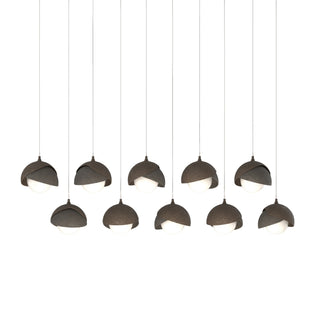 Hubbardton Forge - 131205-SKT-LONG-05-07-GG0711 - Brooklyn 10-Light Double Shade Pendant - Brooklyn - Bronze