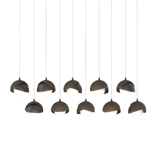 Hubbardton Forge - 131205-SKT-LONG-05-14-GG0711 - Brooklyn 10-Light Double Shade Pendant - Brooklyn - Bronze