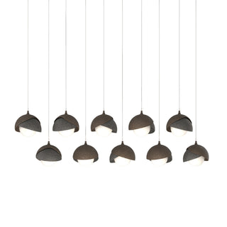 Hubbardton Forge - 131205-SKT-LONG-05-20-GG0711 - Brooklyn 10-Light Double Shade Pendant - Brooklyn - Bronze