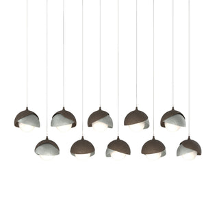 Hubbardton Forge - 131205-SKT-LONG-05-82-GG0711 - Brooklyn 10-Light Double Shade Pendant - Brooklyn - Bronze