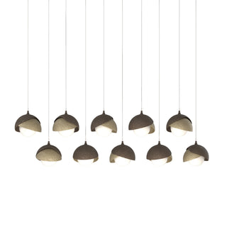 Hubbardton Forge - 131205-SKT-LONG-05-84-GG0711 - Brooklyn 10-Light Double Shade Pendant - Brooklyn - Bronze