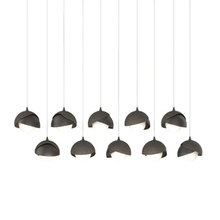 Hubbardton Forge - 131205-SKT-LONG-07-14-GG0711 - Brooklyn 10-Light Double Shade Pendant - Brooklyn - Dark Smoke