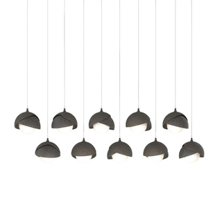 Hubbardton Forge - 131205-SKT-LONG-07-20-GG0711 - Brooklyn 10-Light Double Shade Pendant - Brooklyn - Dark Smoke