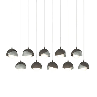 Hubbardton Forge - 131205-SKT-LONG-07-82-GG0711 - Brooklyn 10-Light Double Shade Pendant - Brooklyn - Dark Smoke