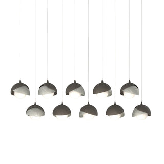 Hubbardton Forge - 131205-SKT-LONG-07-85-GG0711 - Brooklyn 10-Light Double Shade Pendant - Brooklyn - Dark Smoke