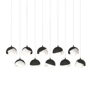 Hubbardton Forge - 131205-SKT-LONG-10-02-GG0711 - Brooklyn 10-Light Double Shade Pendant - Brooklyn - Black