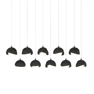 Hubbardton Forge - 131205-SKT-LONG-10-10-GG0711 - Brooklyn 10-Light Double Shade Pendant - Brooklyn - Black