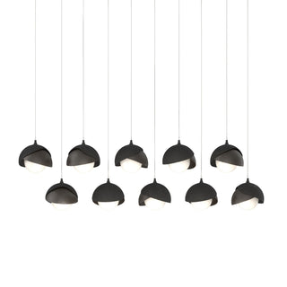 Hubbardton Forge - 131205-SKT-LONG-10-14-GG0711 - Brooklyn 10-Light Double Shade Pendant - Brooklyn - Black