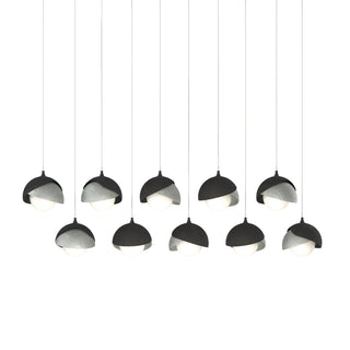 Hubbardton Forge - 131205-SKT-LONG-10-82-GG0711 - Brooklyn 10-Light Double Shade Pendant - Brooklyn - Black