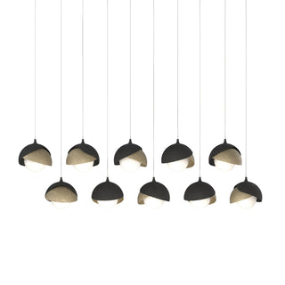 Hubbardton Forge - 131205-SKT-LONG-10-84-GG0711 - Brooklyn 10-Light Double Shade Pendant - Brooklyn - Black