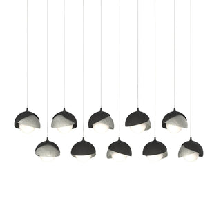 Hubbardton Forge - 131205-SKT-LONG-10-85-GG0711 - Brooklyn 10-Light Double Shade Pendant - Brooklyn - Black