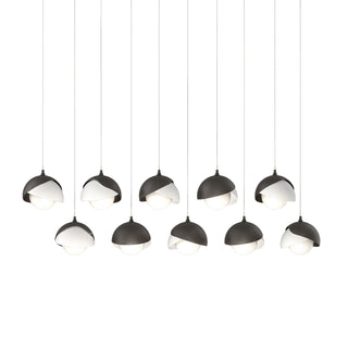 Hubbardton Forge - 131205-SKT-LONG-14-02-GG0711 - Brooklyn 10-Light Double Shade Pendant - Brooklyn - Oil Rubbed Bronze