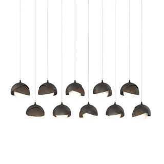 Hubbardton Forge - 131205-SKT-LONG-14-05-GG0711 - Brooklyn 10-Light Double Shade Pendant - Brooklyn - Oil Rubbed Bronze