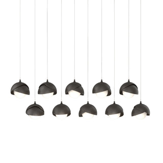 Hubbardton Forge - 131205-SKT-LONG-14-14-GG0711 - Brooklyn 10-Light Double Shade Pendant - Brooklyn - Oil Rubbed Bronze
