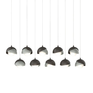 Hubbardton Forge - 131205-SKT-LONG-14-82-GG0711 - Brooklyn 10-Light Double Shade Pendant - Brooklyn - Oil Rubbed Bronze