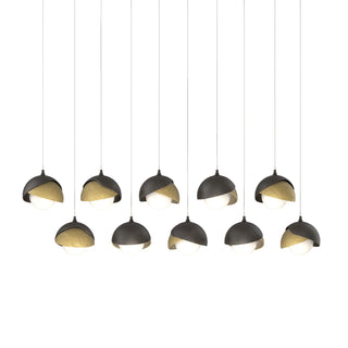Hubbardton Forge - 131205-SKT-LONG-14-86-GG0711 - Brooklyn 10-Light Double Shade Pendant - Brooklyn - Oil Rubbed Bronze