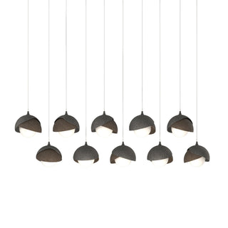 Hubbardton Forge - 131205-SKT-LONG-20-05-GG0711 - Brooklyn 10-Light Double Shade Pendant - Brooklyn - Natural Iron