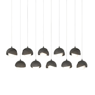 Hubbardton Forge - 131205-SKT-LONG-20-07-GG0711 - Brooklyn 10-Light Double Shade Pendant - Brooklyn - Natural Iron
