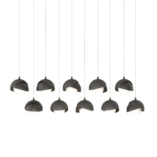 Hubbardton Forge - 131205-SKT-LONG-20-14-GG0711 - Brooklyn 10-Light Double Shade Pendant - Brooklyn - Natural Iron