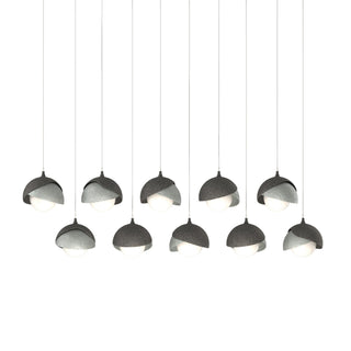 Hubbardton Forge - 131205-SKT-LONG-20-82-GG0711 - Brooklyn 10-Light Double Shade Pendant - Brooklyn - Natural Iron