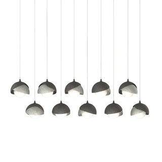 Hubbardton Forge - 131205-SKT-LONG-20-85-GG0711 - Brooklyn 10-Light Double Shade Pendant - Brooklyn - Natural Iron