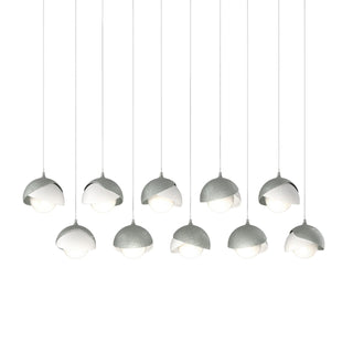 Hubbardton Forge - 131205-SKT-LONG-82-02-GG0711 - Brooklyn 10-Light Double Shade Pendant - Brooklyn - Vintage Platinum