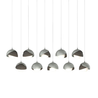 Hubbardton Forge - 131205-SKT-LONG-82-07-GG0711 - Brooklyn 10-Light Double Shade Pendant - Brooklyn - Vintage Platinum