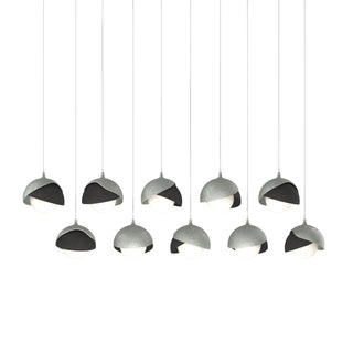 Hubbardton Forge - 131205-SKT-LONG-82-10-GG0711 - Brooklyn 10-Light Double Shade Pendant - Brooklyn - Vintage Platinum