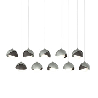Hubbardton Forge - 131205-SKT-LONG-82-14-GG0711 - Brooklyn 10-Light Double Shade Pendant - Brooklyn - Vintage Platinum