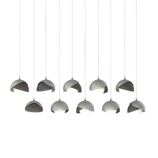 Hubbardton Forge - 131205-SKT-LONG-82-20-GG0711 - Brooklyn 10-Light Double Shade Pendant - Brooklyn - Vintage Platinum