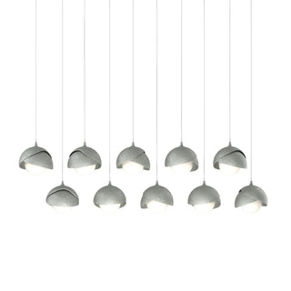 Hubbardton Forge - 131205-SKT-LONG-82-82-GG0711 - Brooklyn 10-Light Double Shade Pendant - Brooklyn - Vintage Platinum