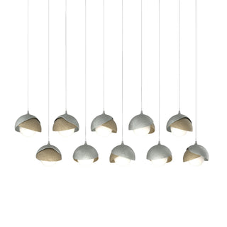 Hubbardton Forge - 131205-SKT-LONG-82-84-GG0711 - Brooklyn 10-Light Double Shade Pendant - Brooklyn - Vintage Platinum