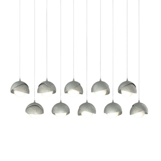 Hubbardton Forge - 131205-SKT-LONG-82-85-GG0711 - Brooklyn 10-Light Double Shade Pendant - Brooklyn - Vintage Platinum
