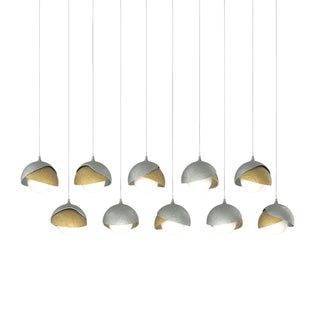 Hubbardton Forge - 131205-SKT-LONG-82-86-GG0711 - Brooklyn 10-Light Double Shade Pendant - Brooklyn - Vintage Platinum
