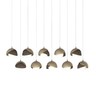 Hubbardton Forge - 131205-SKT-LONG-84-05-GG0711 - Brooklyn 10-Light Double Shade Pendant - Brooklyn - Soft Gold