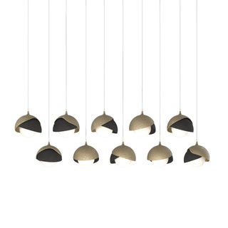Hubbardton Forge - 131205-SKT-LONG-84-10-GG0711 - Brooklyn 10-Light Double Shade Pendant - Brooklyn - Soft Gold