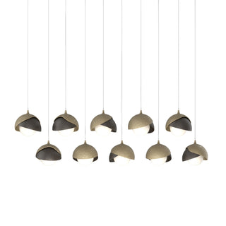 Hubbardton Forge - 131205-SKT-LONG-84-14-GG0711 - Brooklyn 10-Light Double Shade Pendant - Brooklyn - Soft Gold