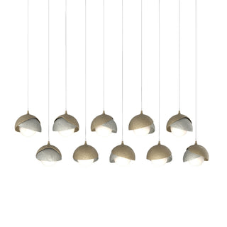 Hubbardton Forge - 131205-SKT-LONG-84-85-GG0711 - Brooklyn 10-Light Double Shade Pendant - Brooklyn - Soft Gold