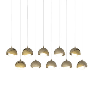 Hubbardton Forge - 131205-SKT-LONG-84-86-GG0711 - Brooklyn 10-Light Double Shade Pendant - Brooklyn - Soft Gold