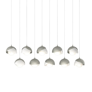 Hubbardton Forge - 131205-SKT-LONG-85-02-GG0711 - Brooklyn 10-Light Double Shade Pendant - Brooklyn - Sterling